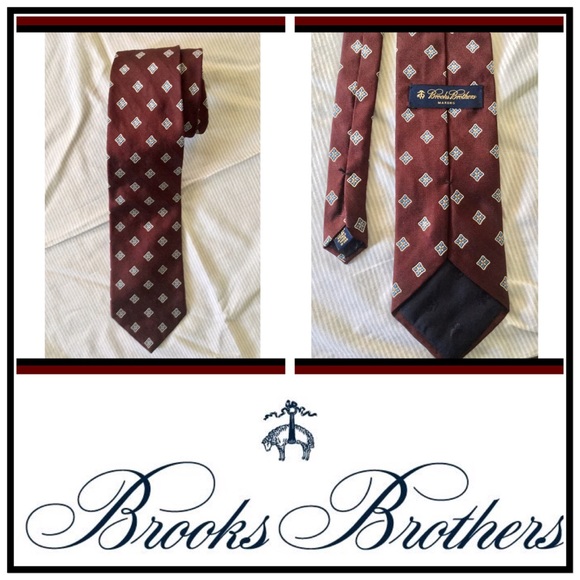 Brooks Brothers woven silk bordeaux tie Italy - Picture 2 of 6